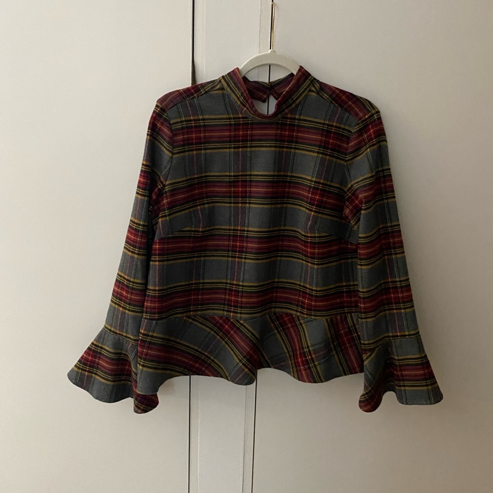 Plaid a line top